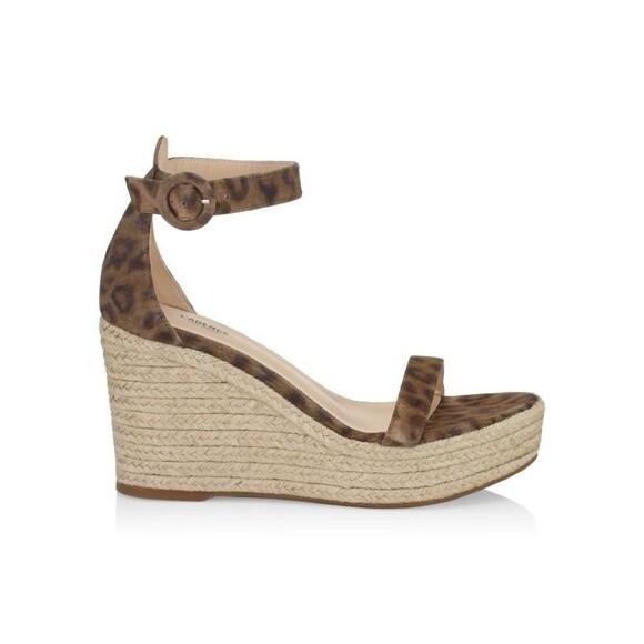 L’AGENCE New Elysee Suede Espadrille Wedge Sandals in Cheetah Size 9.5 (EU 40) - Picture 10 of 16